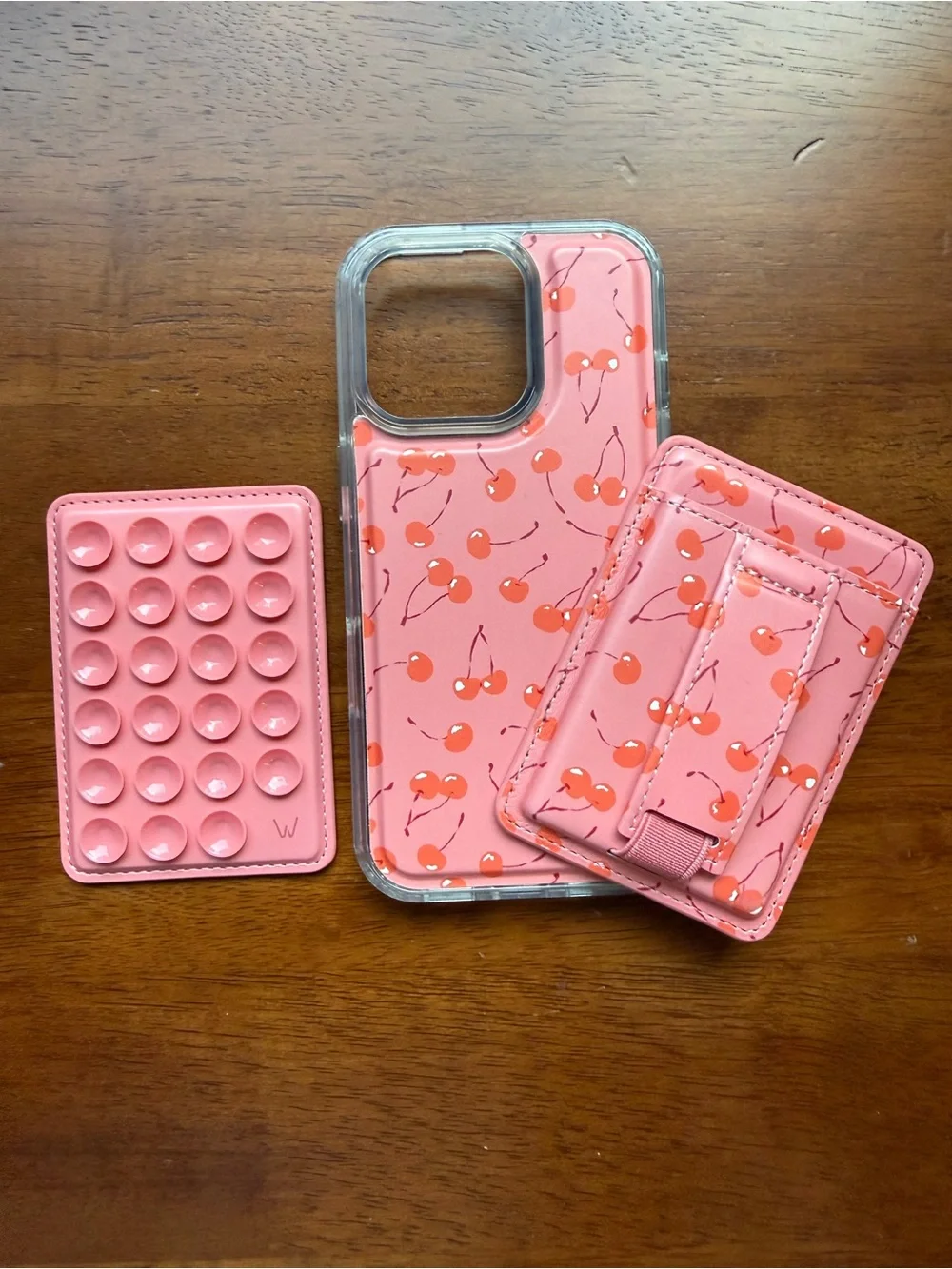Cherry Rush Magnetic Walli Case for iPhone 16 Pro with matching wallet & pop